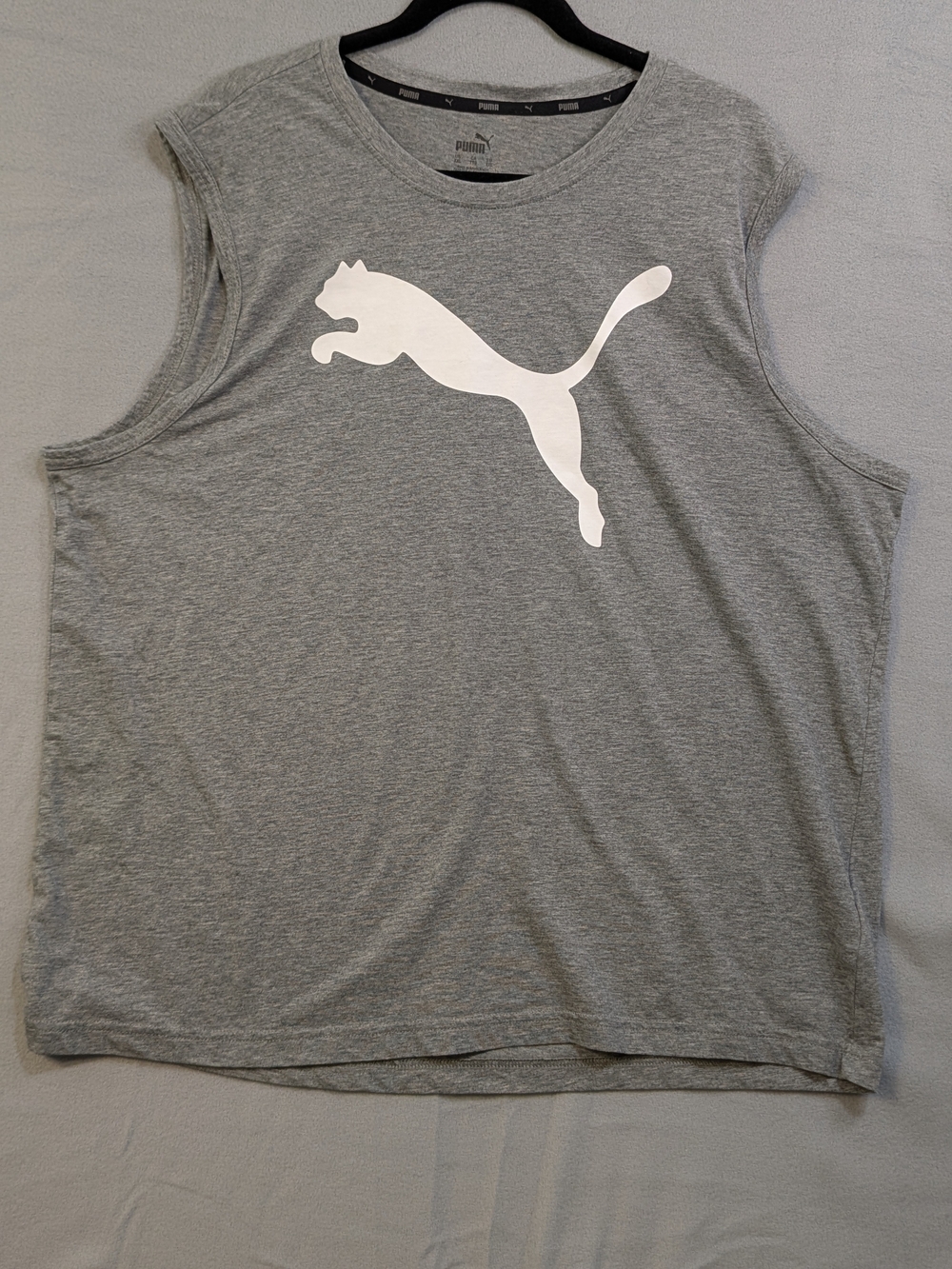 Puma Gray Sleeveless Tank with White Pounce Logo